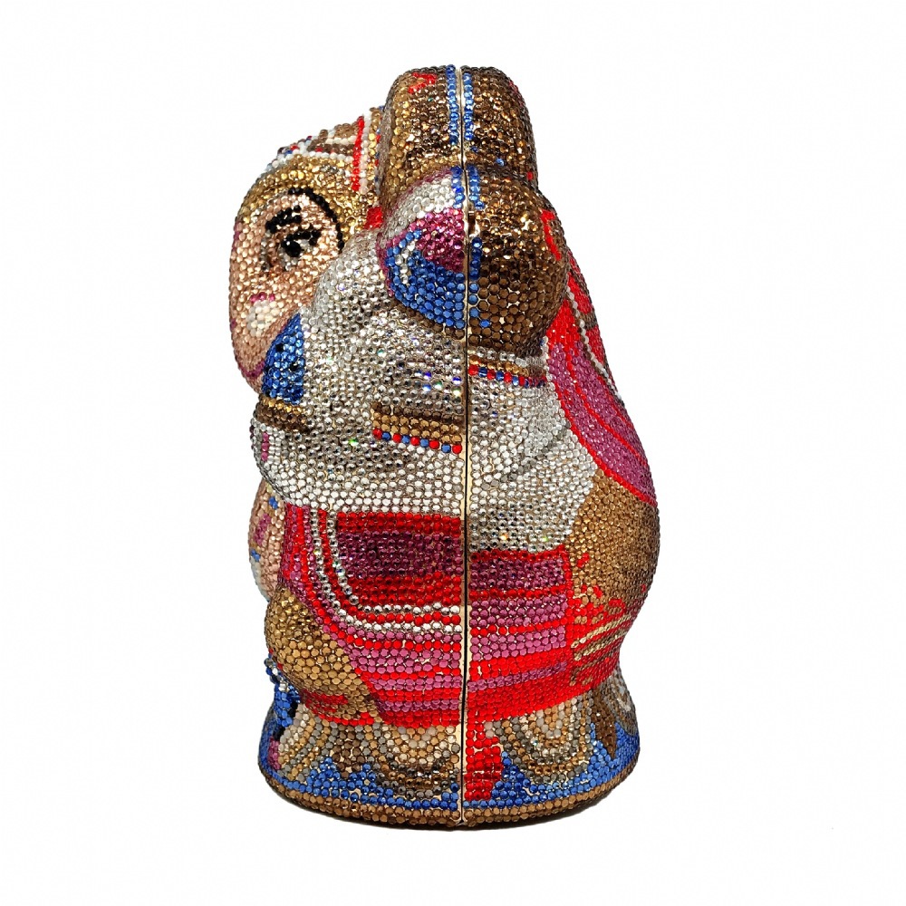 Bolsa de cristal con diamantes, bolsa de cena con diamantes completos, bolsa de mano con forma de animal, bolsa de fiesta dorada.