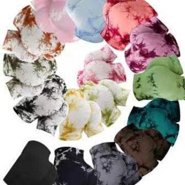 150 New Color Three-point Fitness Pants Outdoor Sports Peach Hip-lifting High Waist Elastic Yoga Pants Tie-dyed Shorts for Women