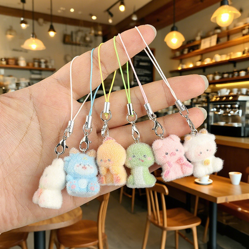 Creative Small Cute Pet Pendant Flocked Small Animal 3D Bag Accessory Phone Pendant DIY Versatile Pendant