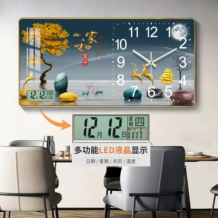 Reloj de pared con calendario perpetuo silencioso, con temperatura – reloj de cuarzo de moda, venta directa de fábrica.