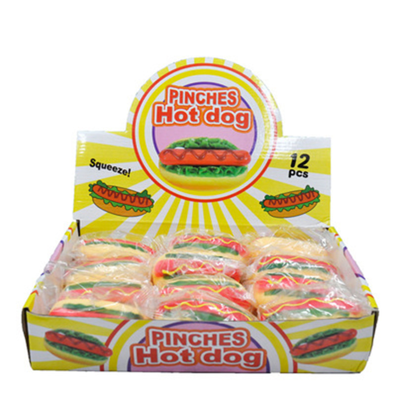 New exotic Lala hot dog new creative food and play Pat decompression hot dog toy simulation ingredients pinch music