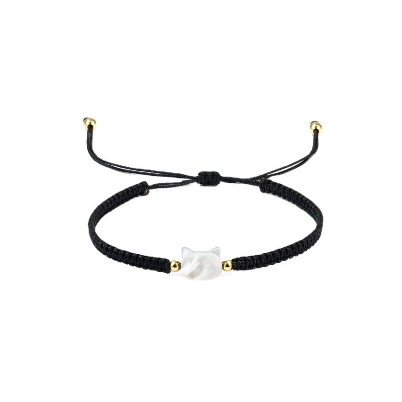 2024 new black and white cat woven bracelet ins niche design cute couple style gift for girlfriend 2024 new black and white cat woven bracelet ins niche design cute couple style gift for girlfriend
