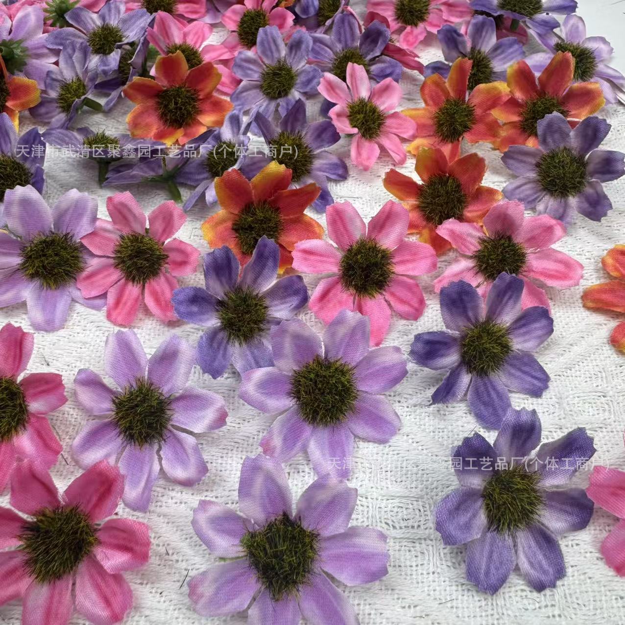 仿真单层小雏菊太阳花DIY花环配件菊花墙服装配饰花材跨境批发