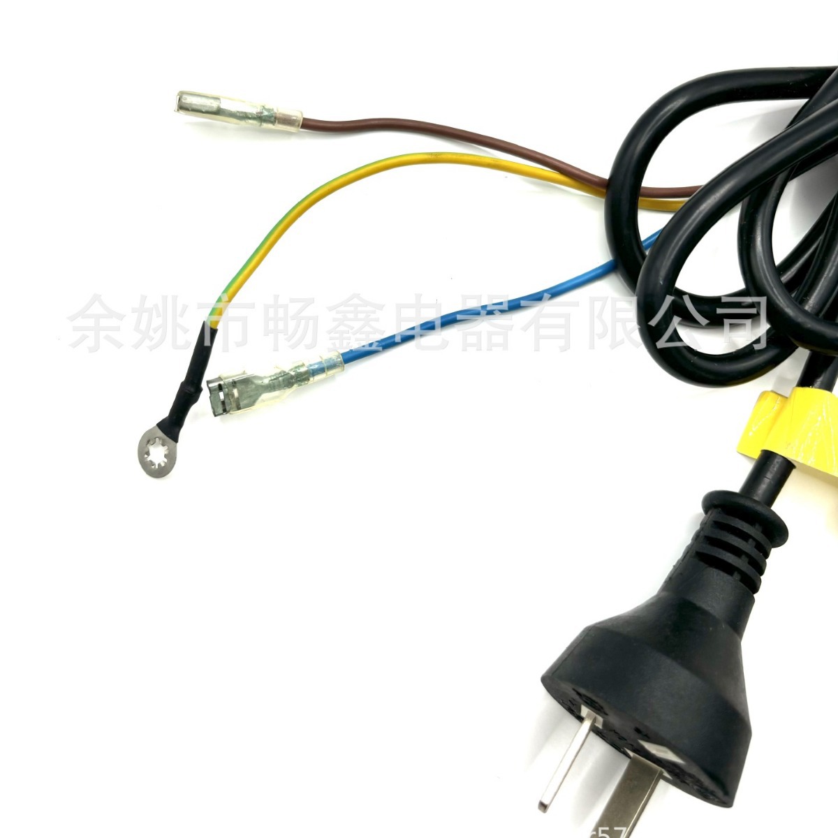 厂家供应 澳规插头 剥皮三芯 裸铜线 尾部打圆形端子电源线 纯铜