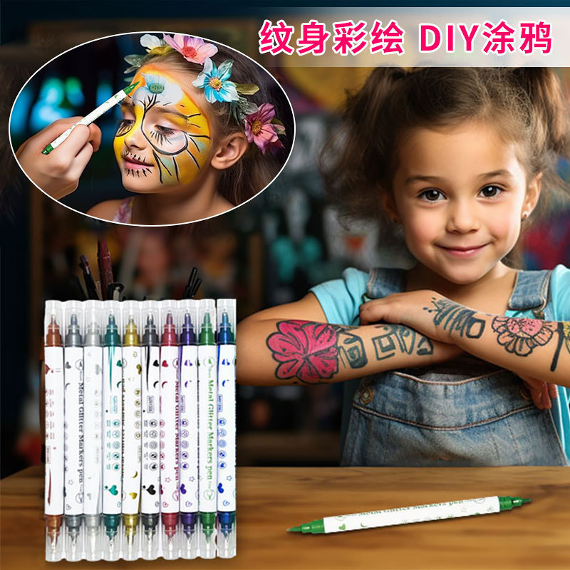 Quick-Drying Body Painting Temporary Tattoo Pen for Drawing on the Body, Skin, and Hands, Waterproof and Long-Lasting Marker Pen Quick-Drying Body Painting Temporary Tattoo Pen for Drawing on the Body, Skin, and Hands, Waterproof and Long-Lasting Marker Pen