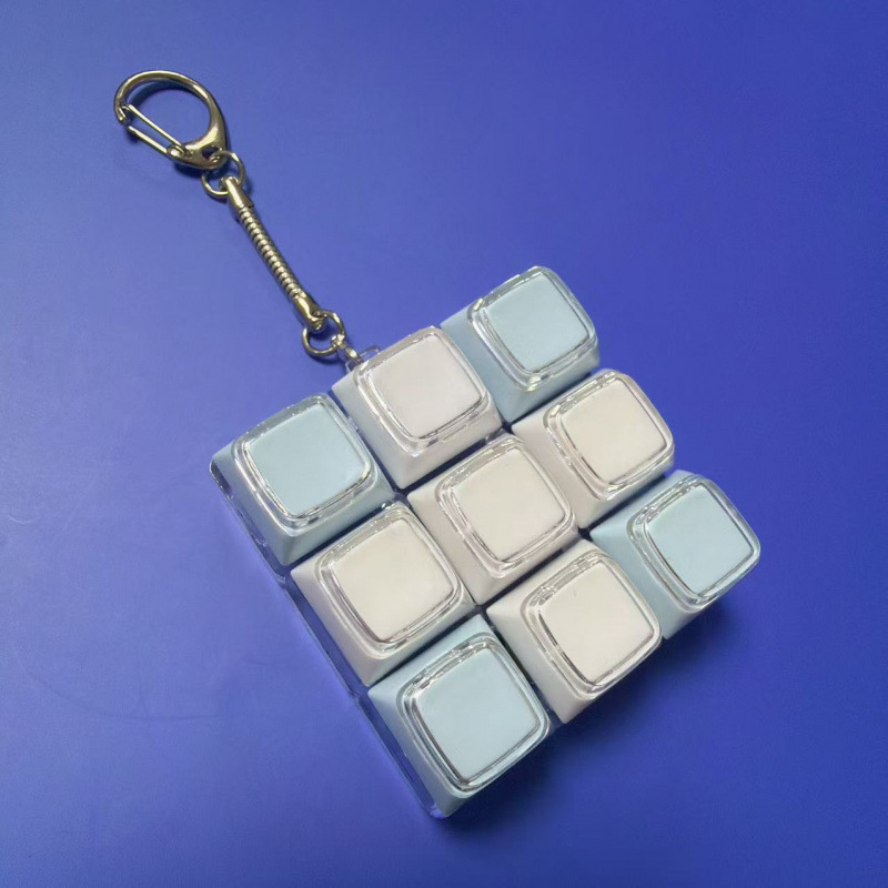 Cross-Border 12349 Key Stress-Relief Button Double-Layer Cap Keyboard Press and Squeeze Stress-Relief Glowing Toy Fingertip Key