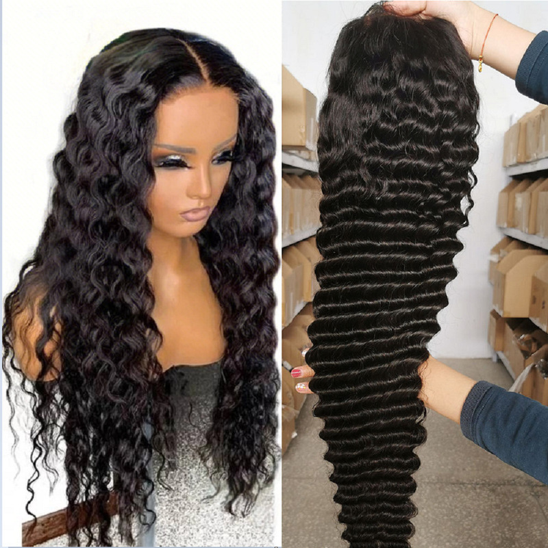 Cross-border wig European and American front lace wig mid-wave curly Brazilian long curly hair African small curly hair set wholesale