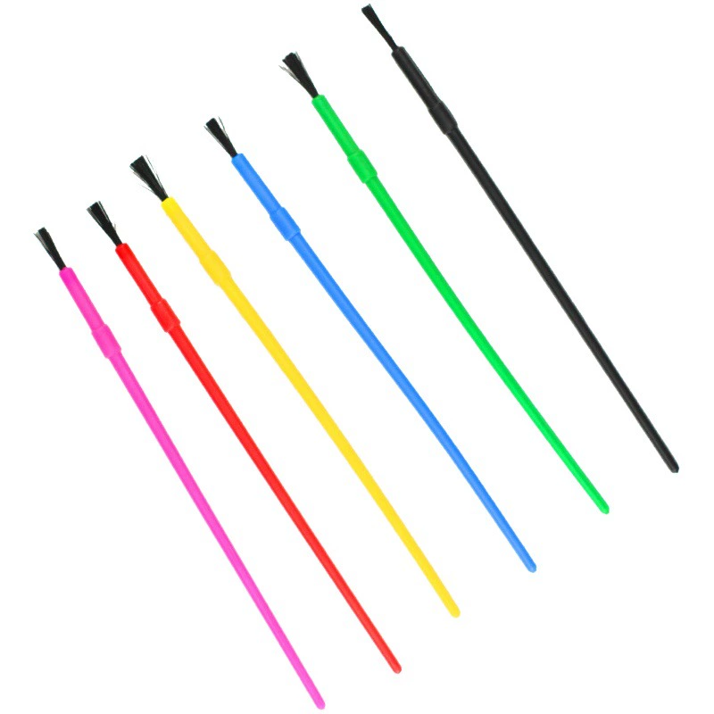 Многоцветная маленькая кисть с несколькими спецификациями для детей, красная пластиковая штукатурка, кисть для куклы, археологическая кисть для посадки, ручка 10,5