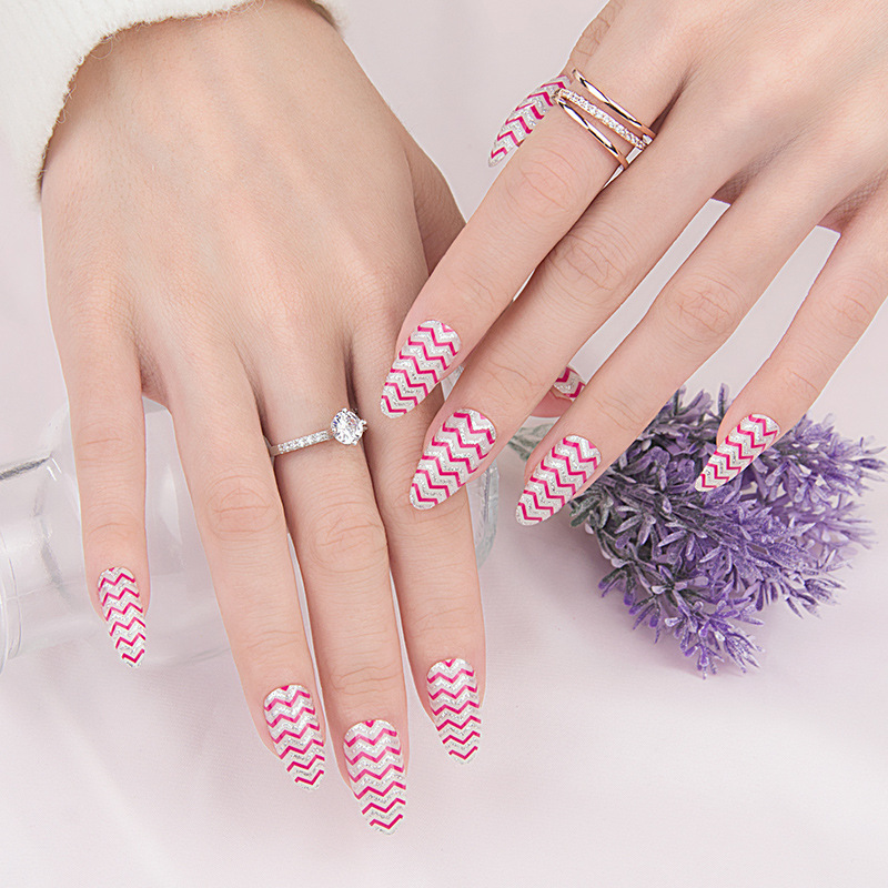 Healthy Wearing Nail Art Full Sticker Sword-shaped Nail Art False Nail Removable Nail Sticker Multicolor Soft Nail Pieces Finished