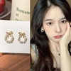 Earrings with bow, advanced ear clips, simple and elegant design, internet celebrity, high-quality style