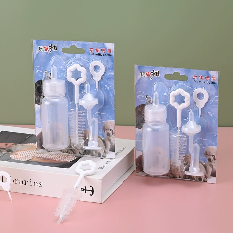 Feeding Bottle Set, 60 ml Silicone Pacifier, 4-Piece Kit, Transparent PVC Bottles