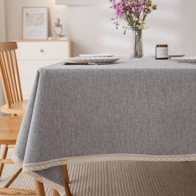 Modern Simple Style Tablecloth Cotton and Linen High-grade Dining Tablecloth Waterproof and Oil-proof Coffee Table Tablecloth for Family Restaurant