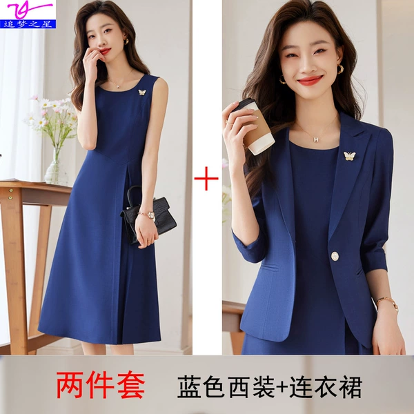 Classic suit jacket, brooch, dress, J9