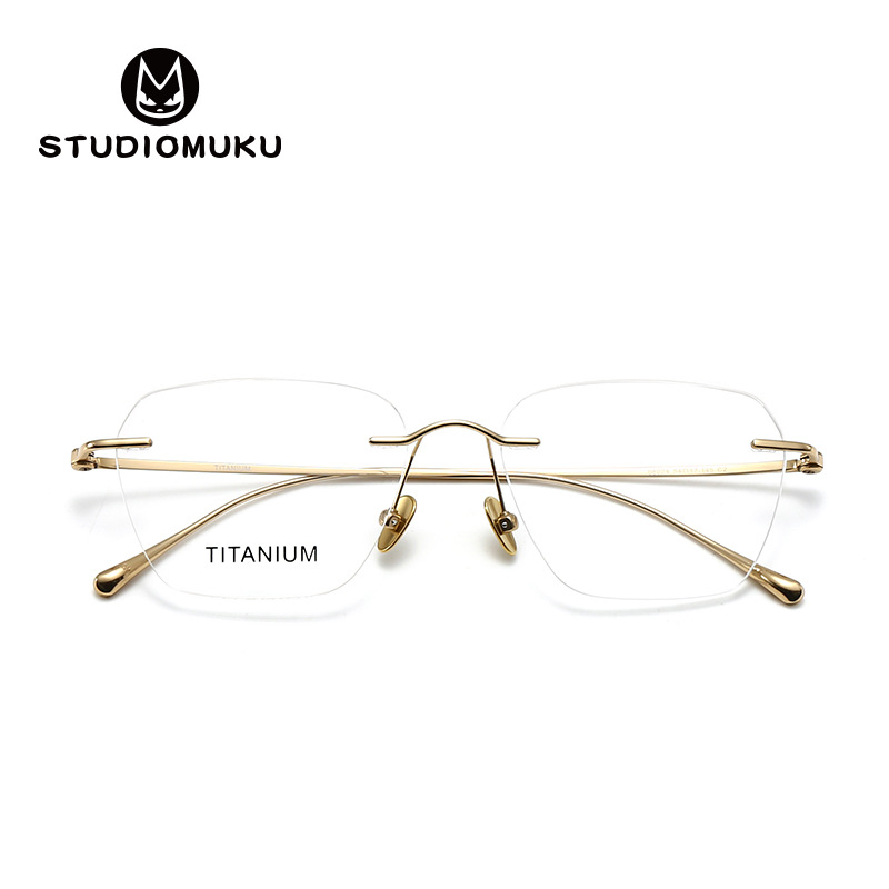 Gafas geniales de madera STUDIOMUKU Montura de gafas sin marco para villanos de alto coeficiente intelectual