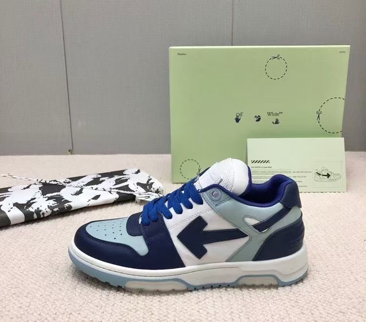 Blue and white