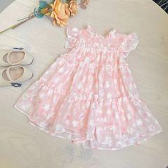 開臣童裝兒童連衣裙 2024夏季新0-6歲女童連衣裙女童碎花裙子代發