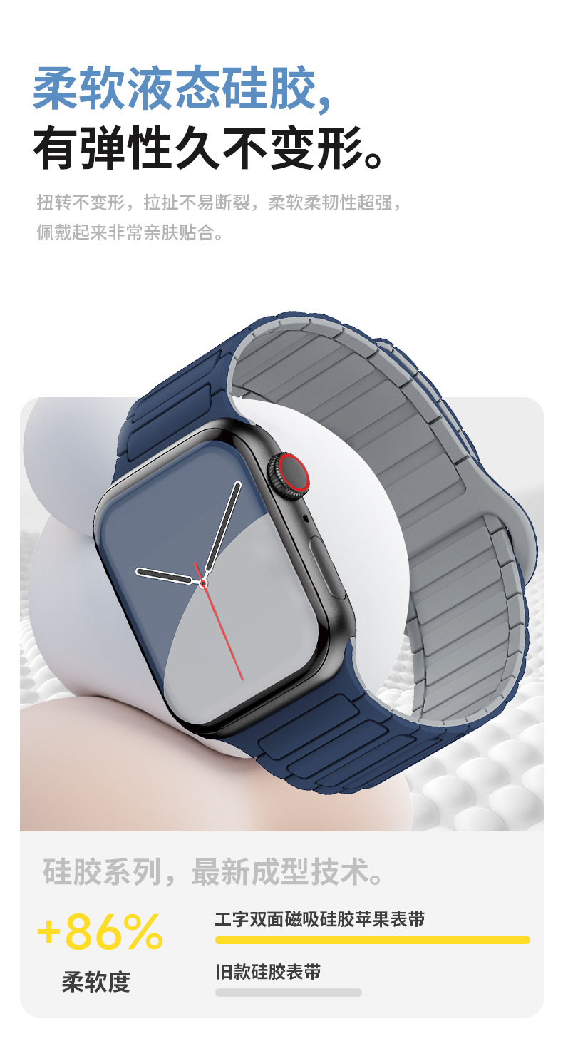 Suitable for iWatchapple S1098ULtraSE universal magnetic silicone watch strap undefined