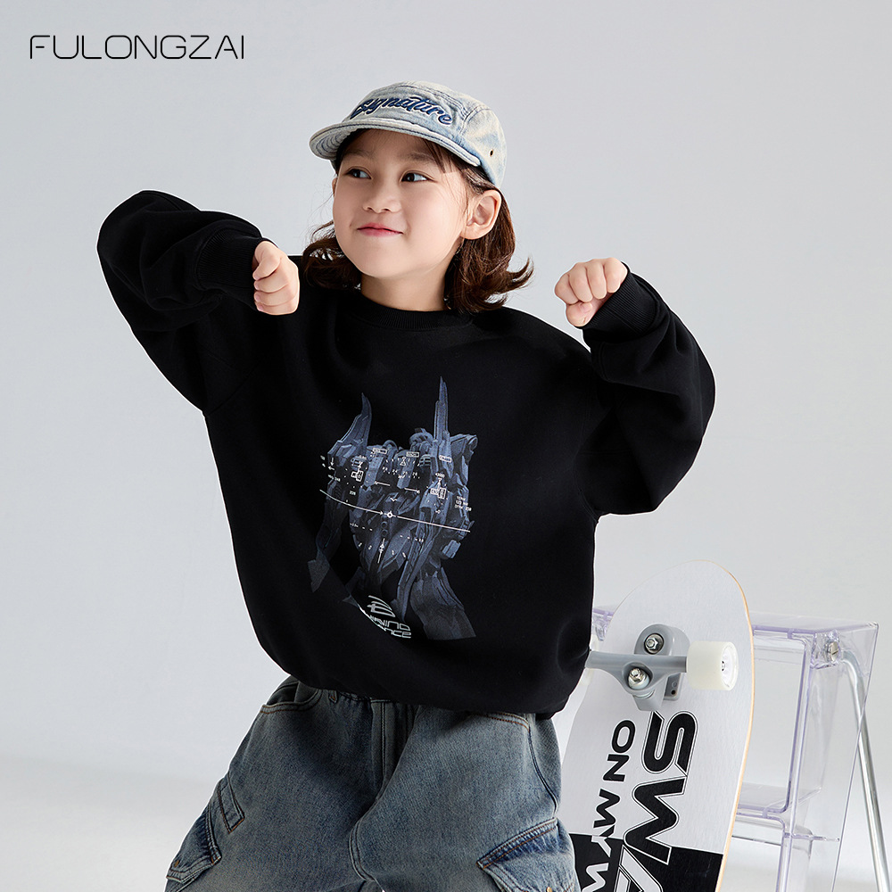 FULONGZAI親子子供服2024秋冬の男女子供の新型の中の大きい子供のベルベットの厚いガードル
