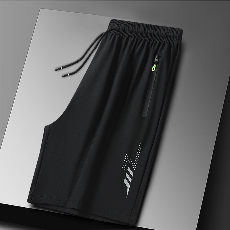 Verano hielo pantalones cortos de tamaño grande hombre delgados pantalones deportivos sueltos running casual pantalones rápidos al por mayor