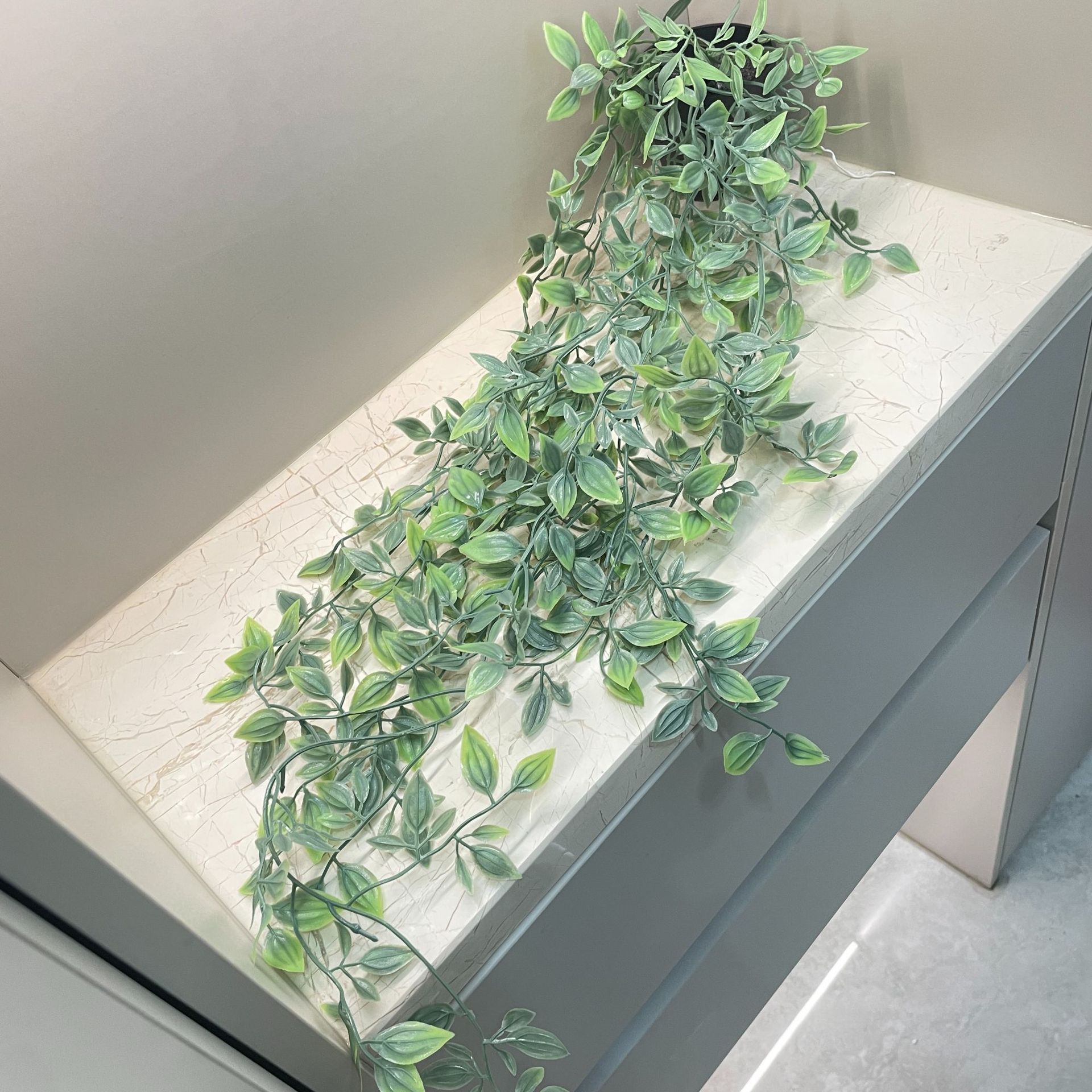 Explosiones transfronterizas simulación de hojas de eucalipto mandala guisante colgando maceta fábrica de decoración del hogar al por mayor
