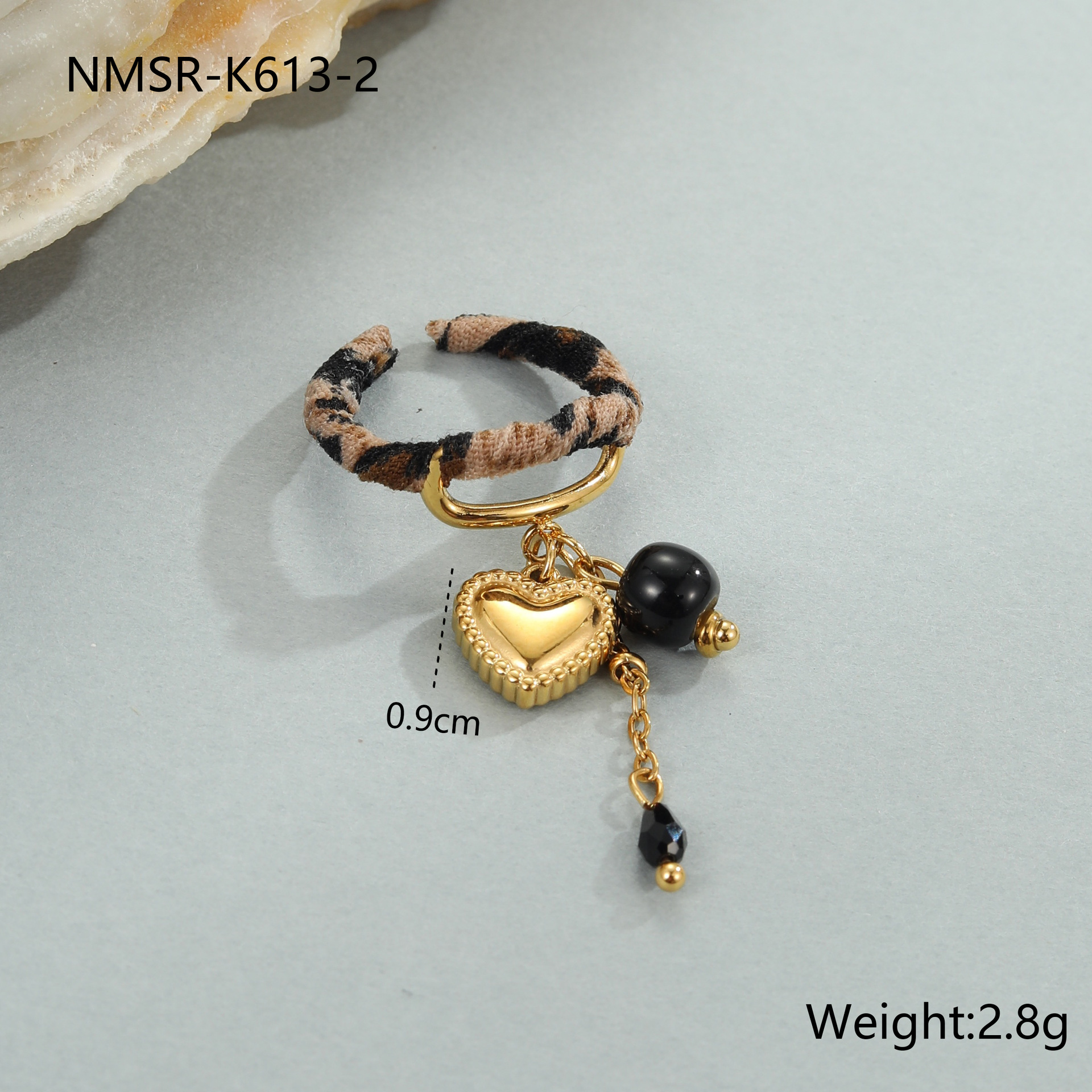 Serie di gioielli con stampa leopardata, orecchini ad anello, orecchini a bottone, collana, ciondolo Love Sun, orecchini in acciaio inossidabile, anello in acciaio al titanio, gioielli per le orecchie_voghion.com