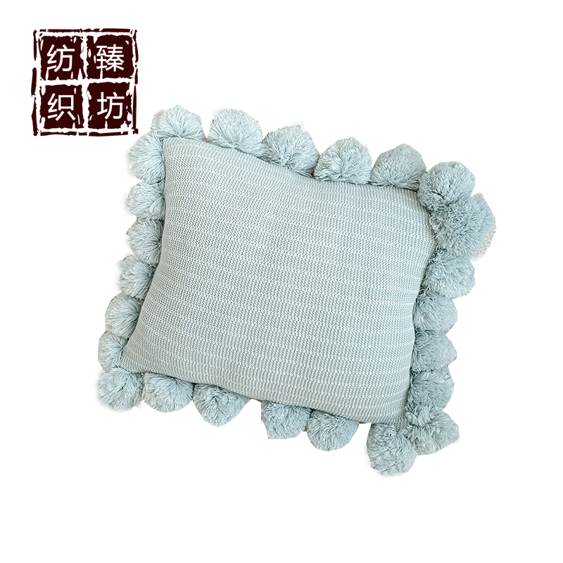 可爱糖果色简约风腈纶球球抱枕 汽车沙发靠垫枕头 家具配饰拍照