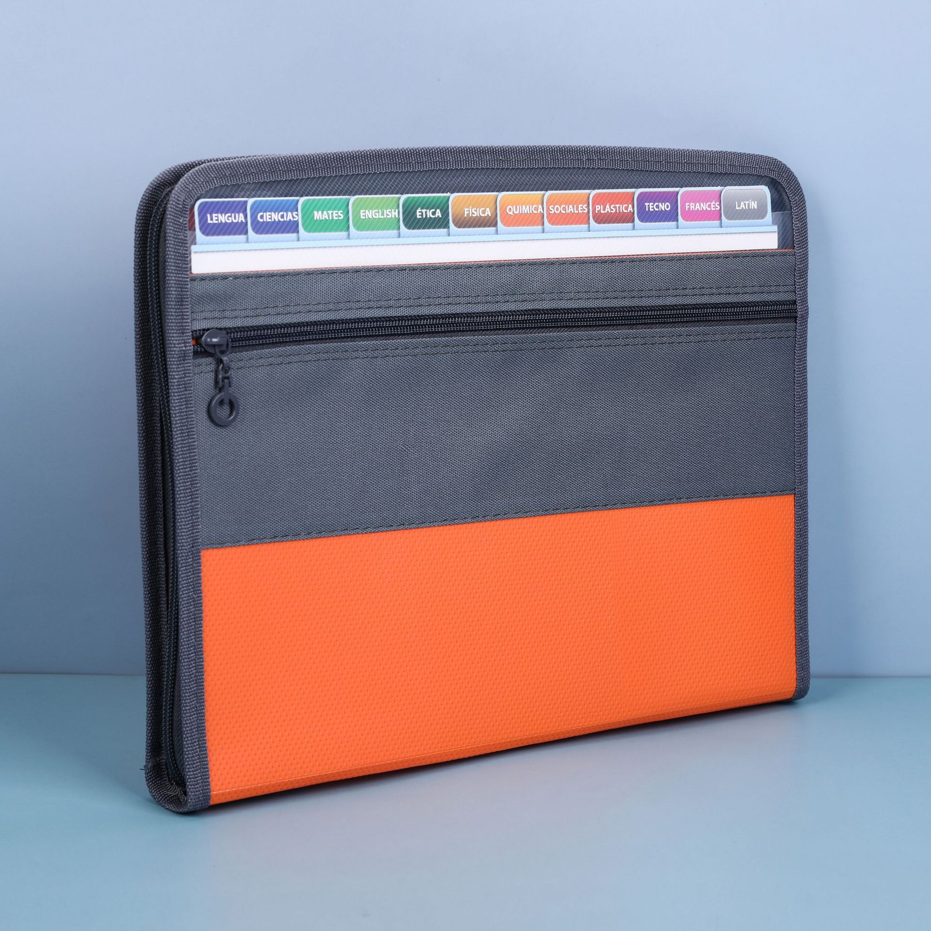 Bolso de órgano transfronterizo a4 carpeta doble cremallera 13 capas de papel de prueba de estudiante de gran capacidad bolsa de almacenamiento bolsa de documentos de oficina image 15