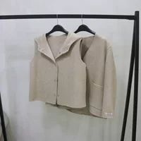 Корейская минималистская маленькая короткая двусторонняя шерстяное пальто женская минималистская с капюшоном жилет шерстяная куртка из двух частей зимой