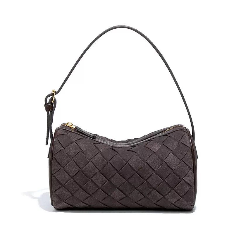 Túi xách nữ dệt thủ công kiểu gối, túi nách phong cách mới — Sôcôla 18cm, 18cm tro ấm, Màu trà thông 18cm, Xanh ô liu 18cm