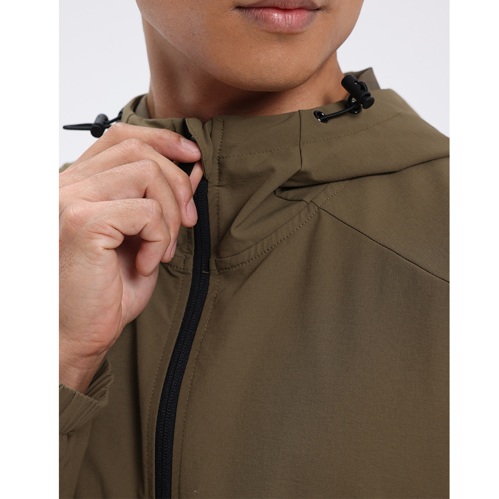 Dijia chaqueta deportiva chaqueta transfronteriza otoño e invierno moda con capucha de secado rápido manga larga al aire libre cortavientos repelente al agua para hombres