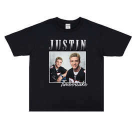 JT贾斯汀·汀布莱克Justin Timberlake音乐纯棉印花T恤短袖宽松