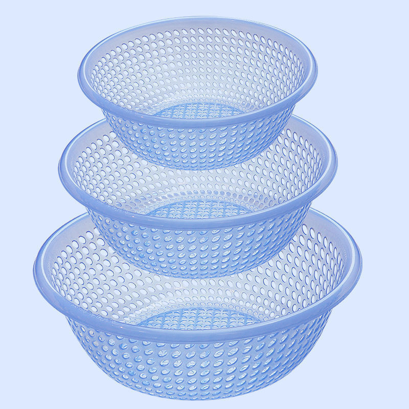 プラスチックふるい排水バスケット大型家庭用野菜洗いバスケット野菜洗いボウル果物洗いふるいキッチン厚みのある果物バスケット|undefined
