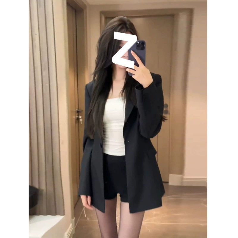 Супер красивый черный пиджак Yu Sister женский 2025 новый весенний и зимний темперамент