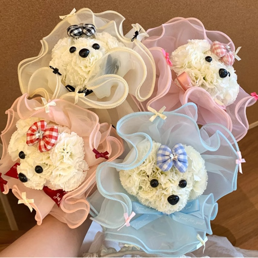 Regalos del día del maestro lindos flores creativas perros de flores de lápiz de bola de firma de primavera primavera suministros de boda