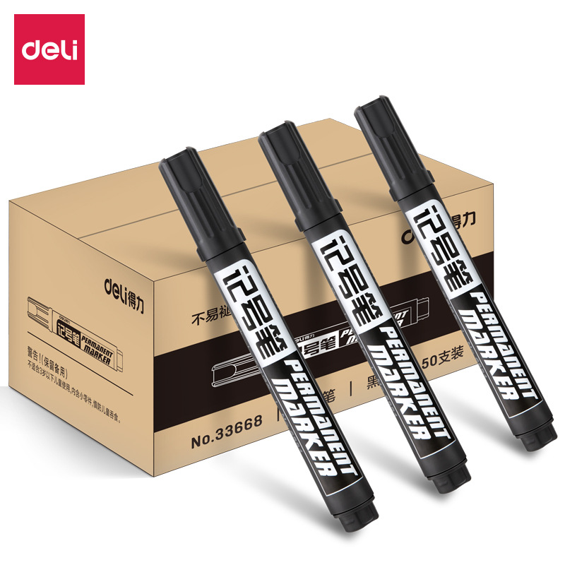Deli50 Logistics Markers Oily Large Pens Black Office Supplies33668