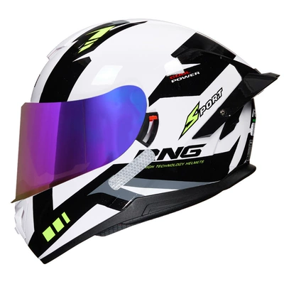 Motosiklet kaskı (dəbilqə) — unisex electric car helmet - jungle-white-colored-mirror-m