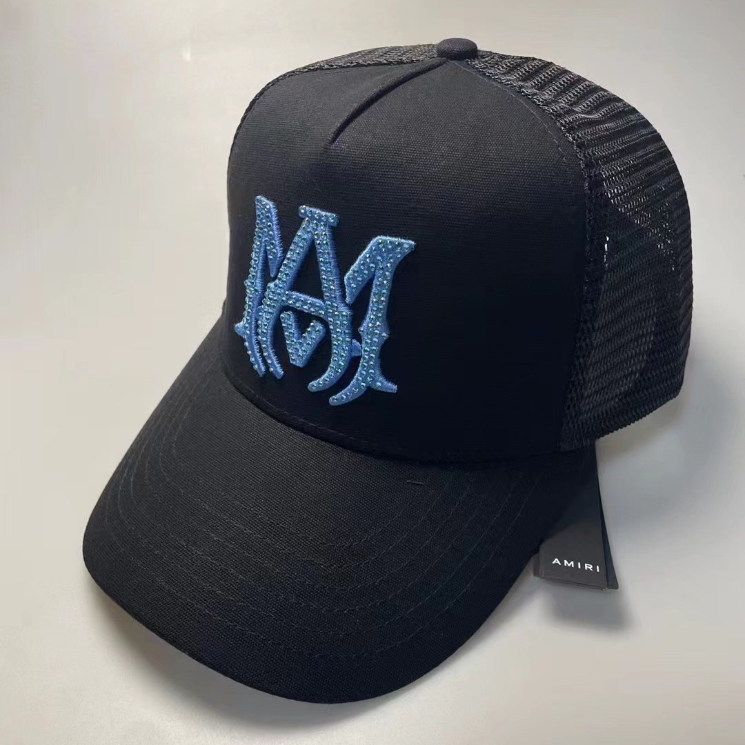 AMIRI estilo de calle para hombres y mujeres con el mismo sombrero de béisbol tendencia de protección solar sombrero de béisbol bordado de verano un cabello