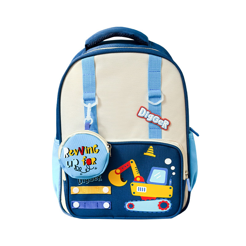 Kindergarten escuela primaria mochila escolar dibujos animados linda excavadora para niños y niñas mochila nueva mochila para niños de gran capacidad