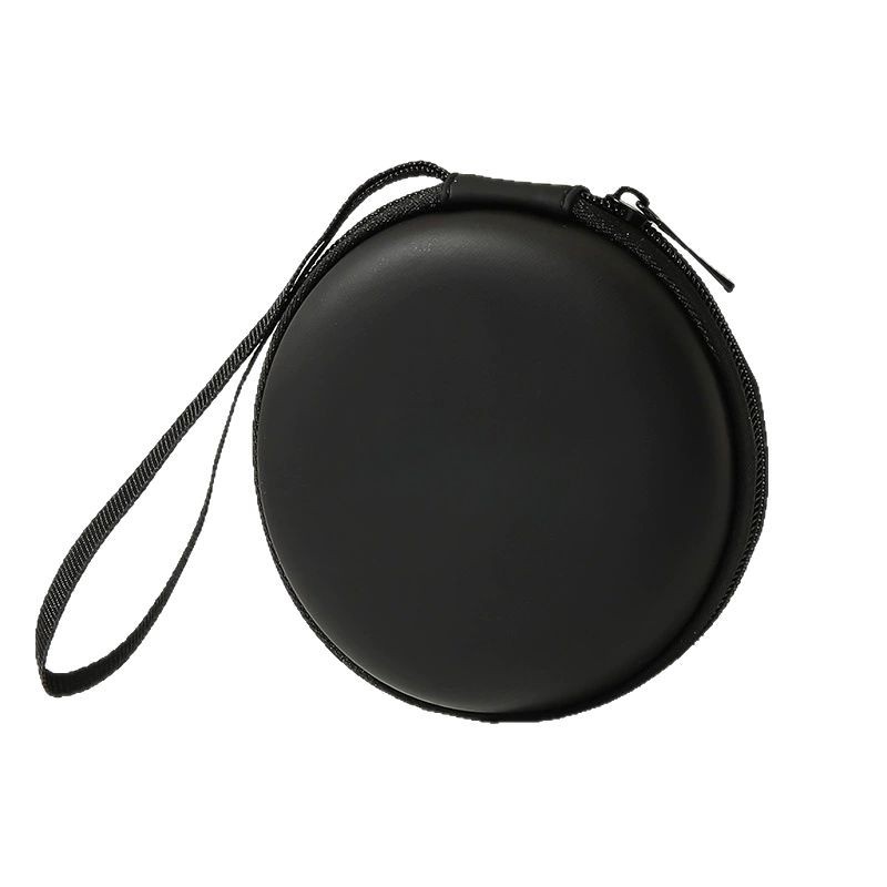 Montura de gafas redonda, bolsa plegable, caja de gafas, caja de almacenamiento de joyería portátil de moda multicolor, caja redonda, bolsa con cremallera en blanco y negro
