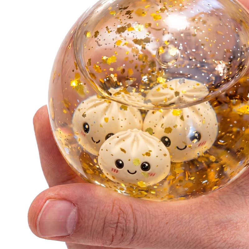 Cross-Border New Product Stress Relief Bun with Small Bun Decoration Accessories Inside, Squeeze Bun, Tk New Product Traffic