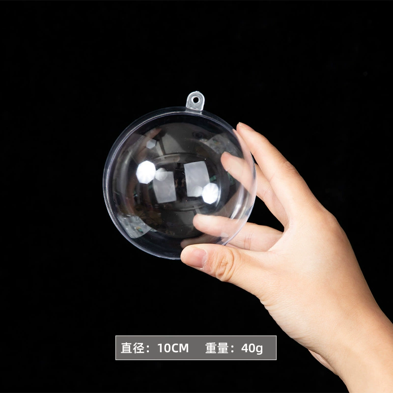 acrylic transparent ornament ball, split fillable, for Christmas and window displays, 4–20 cm