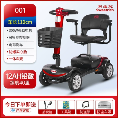 Double Elderly Scooter – Qatlanan elektrik velosipedlər - 11-integrated-body-model-001-12ah-lead-acid-can-run-about-40-miles-300w-motor-24v
