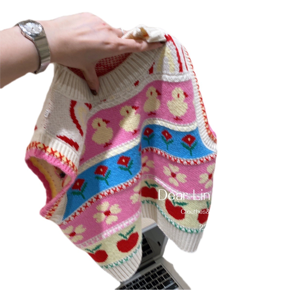 Estilo coreano niña 2023 invierno nuevo bebé lindo suéter chaleco Internet celebridad moda estilo occidental otoño suéter
