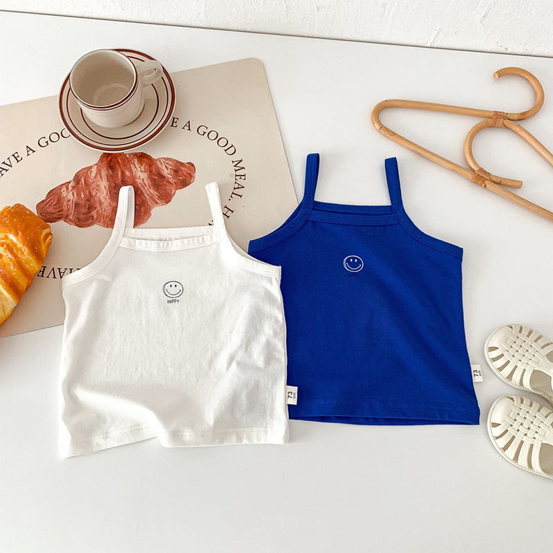 Baby Vest Summer Thin Style Boys' Pure Cotton Sleeveless Summer Wear Children's Sleeveless Top Girls' T-Shirt