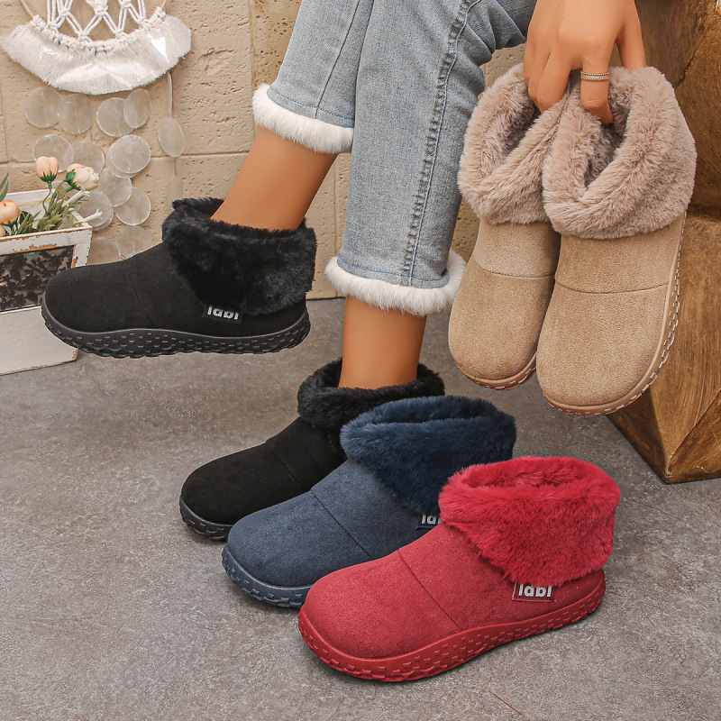 Cross-border 2025 new style cotton slippers with heel, men's winter indoor thick-soled warm couple cotton shoes, winter cross-border