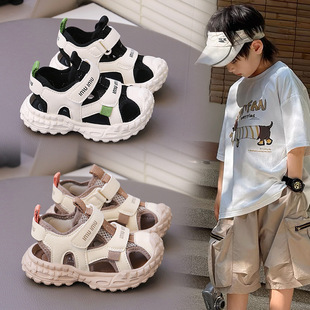 Children's Breathable Sandals Mesh Frame Shoes Boys Sports Sandals Children's Kick-proof Toe Toe Protection Breathable Sandals