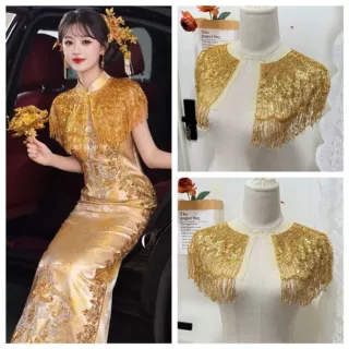 夏季民国风银色蕾丝透视短袖上衣女装圆领荷叶边流苏装饰罩衫批发