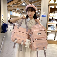 新款潮流休闲简约背包大容量潮搭双肩包校园风高颜值初高中生书包
