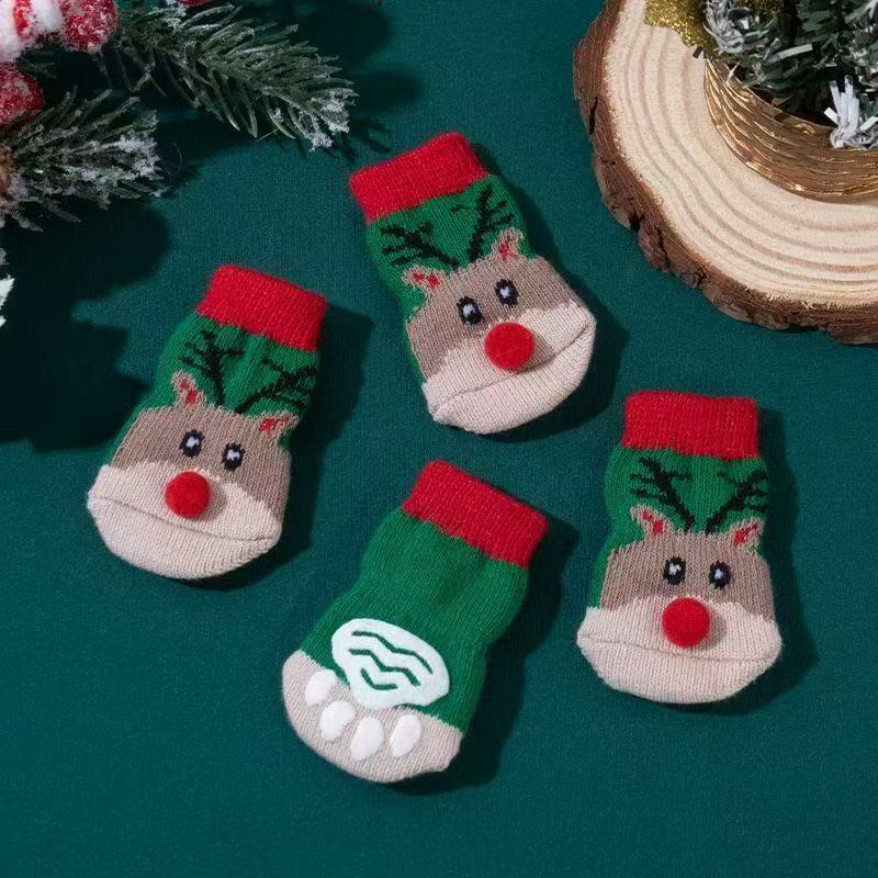 ☥ Cat and Dog Socks, Non-Slip, Non-Falling Foot Covers, Anti-Scratch Ragdoll British Short Kitten and Dog Cute Autumn and Winter Christmas Socks