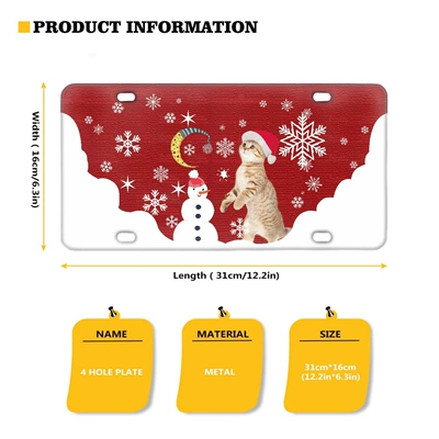 Amazon cross-border Santa Claus snowflake pink girl car decoration aluminum alloy American standard creative car brand (Nömrə qabı) - onesize-ysfb03167z95-1